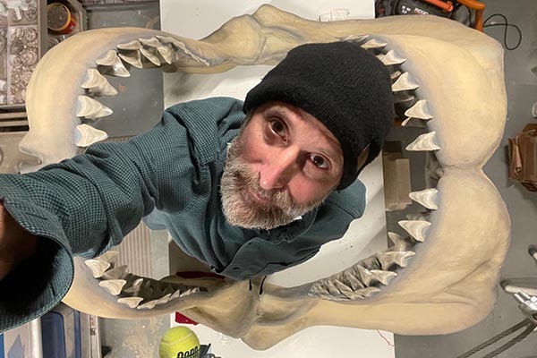 selfie in megalodon jaws